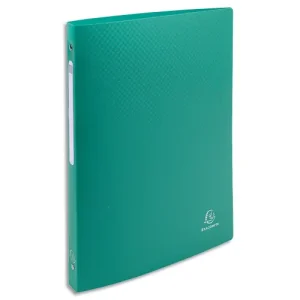 Classeur 4 anneaux en polypropylène opaque 5/10e, dos 2cm, anneaux 15mm, coloris Vert