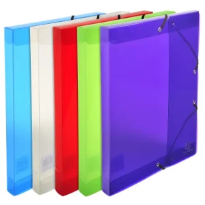 EXACOMPTA Boîte de classement CRYSTAL COLOURS, en polypro 7/10ème, dos de 2,5cm, 24x32cm, assortis