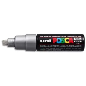 POSCA MARKER Marqueur pointe large biseautée, à base d'eau, encre à pigmentation Argent
