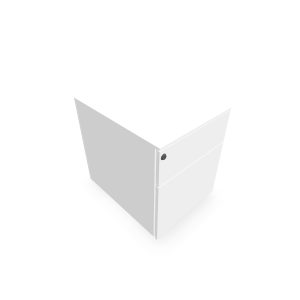 Caisson mobile métal lisse blanc L. 42 x P. 53,3 x H. 50,5 cm - top métal - 2 tiroirs dont un dossiers suspendus