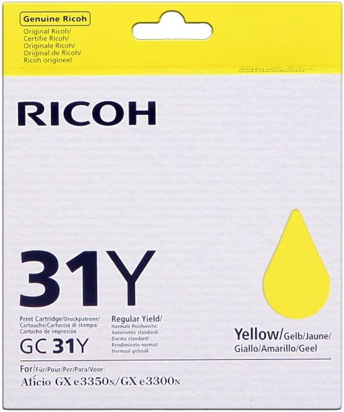 RICOH Cartouche gel Jaune GC31Y 405691