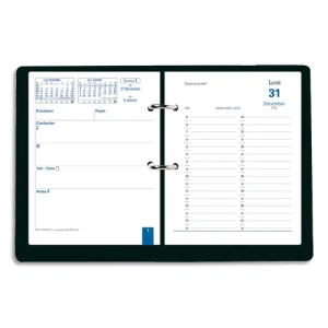QUO VADIS Recharge pour Bloc Planning 1 jour par page et 1 page de notes, format 11,5 x 14,5 cm