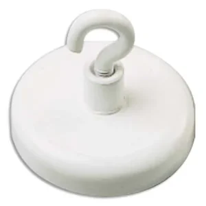 PAVO Boîte de 2 Crochets de suspension magnétique force 18kg, diam 47mm Blanc