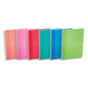 OXFORD My Color Cahier reliure intégrale A4 100pages 5x5 -Couvertures polypro assorties