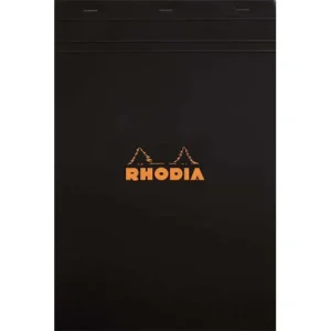 RHODIA Bloc agrafé en-tête couverture Noire n° 19 format 21x31.8cm réglure 5x5