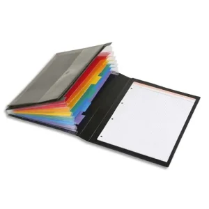 VIQUEL Conférencier à élastiques RAINBOW CLASS en PP 7/10e. Trieur + Porte-bloc + Pochette. Coloris Noir