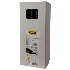 FELLOWES Boîte de 50 peignes anneaux plastique 22 mm Noir 5348103