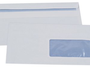GPV Boîte de 500 enveloppes vélin Blanc 80g DL 110x220mm auto-adhésives avec fenêtre 45x100mm