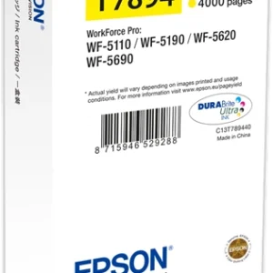 EPSON Cartouche Jet d'Encre Jaune XXL (4 000 p) WF-5xxx - C13T789440
