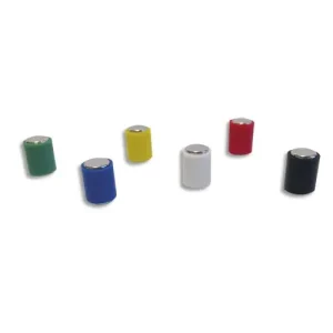 WONDAY Lot de 12 aimants magnétiques cylindrique. Diamètre 6mmx10mm - 1 à 20 feuilles - assortis