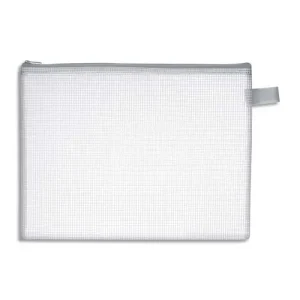 WONDAY Pochette zippée en PVC renforcé semi-transparente pour le courrier, format 25x19cm épaisseur 0,5cm