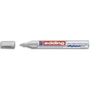 EDDING Marqueur peinture encre permanente laquée argent pour toutes surfaces, pointe moyenne