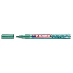 EDDING Marqueur peinture encre permanente laquée Vert métallisé pour toutes surfaces pointe fine