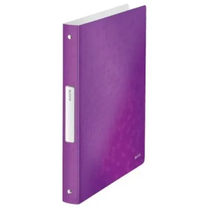 LEITZ Classeur 4 anneaux Ø25 WOW en polypropylène. Dos 3 cm. Coloris Violet