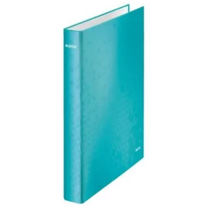 LEITZ Classeur 4 anneaux Ø25 WOW en carton pelliculé. Dos 4 cm. Format A4+. Coloris Menthe
