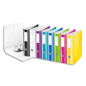 LEITZ Classeur à levier WOW Active 180°, A4, 8,2 cm, PP, assorti de couleurs
