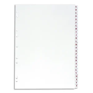 OXFORD Intercalaire alphabétique 26 positions en PVC 19/100e. Format A4. Coloris Blanc