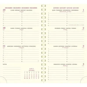 EXACOMPTA Semainier poche Eurotime 16S spiralé 1sem/2pages+ répertoire, 16x8,5cm couverture PVC assortie