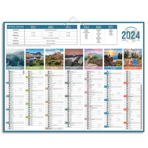 CBG Calendrier PLANETE, photos du monde, 7 mois par face soit 14 mois, 43x55cm, 2 œillets et 1 cordonnet