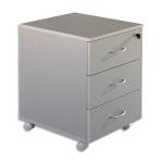 Caisson mobile 3 tiroirs Alu - Dimensions : L 41 x H56 x P50 cm