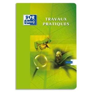 OXFORD Cahier TP 48 pages grands carreaux Séyès+48 pages unies 17x22cm. Couverture carte