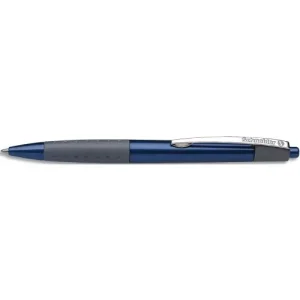 SCHNEIDER Stylo bille rétractable Loox avec grip caoutchou et clip en métal. Encre Bleue.