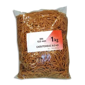 WONDAY Sac de 1kg d'élastique en caoutchouc blond large 110x8mm