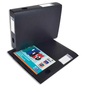 OXFORD Boîte classement non montée MEMPHIS PP 7/10e. Dos 6 cm. Coloris Noir