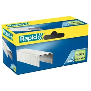 RAPID Blister de 2 x 5000 Agrafes galvanisées SP19, H6 mm, pointes aiguisées, agrafe jusqu'à 20 feuilles