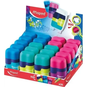 MAPED Taille-crayons gomme CONNECT SOFT TOUCH 1 TROU,(en présentoir)