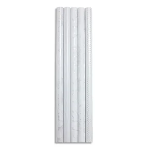 CLAIREFONTAINE Rouleau papier cadeau Blanc Premium 80g. Dimensions 2x0,70m. Coloris Blanc&Blanc 5 motifs