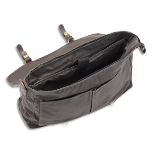 JUSCHA Sacoche vegas Gris/Marron canvas/cuir imitation 32x42x13cm 47303
