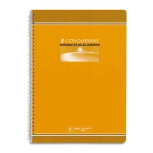 CONQUERANT C7 Cahier reliure spirale 21x29,7 cm 100 pages 70g grands carreaux Seyès
