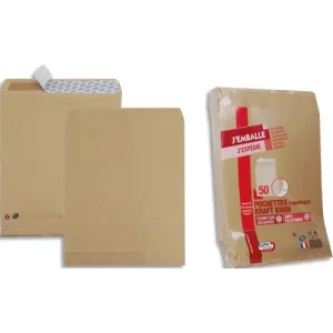 GPV Paquet de 50 pochettes kraft à soufflet, format 26, 275x365mm - 120g