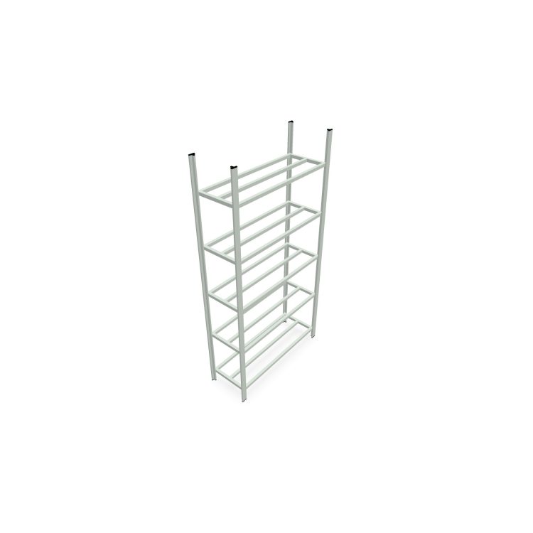 Rayonnage tubulaire Elément départ acier galvanisé H. 200 x L. 100 x P. 35 cm 5 tablettes