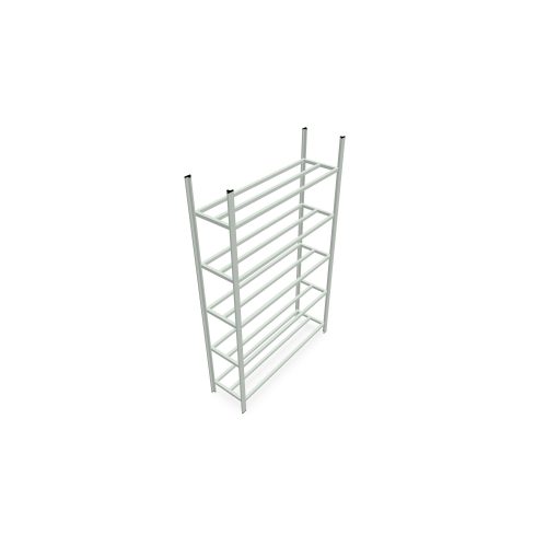 Rayonnage tubulaire Elément départ acier galvanisé H. 200 x L. 125 x P. 35 cm 5 tablettes