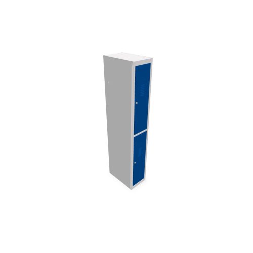 Vestiaire démontable 2 cases bleu élément suivant gris
