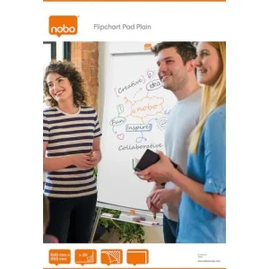 NOBO Recharge bloc papier pour chevalet, 20 feuilles, blanches unies