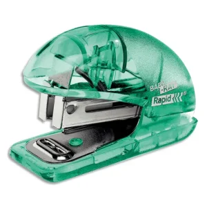 RAPID Agrafeuse mini Colorbreeze avec ôte agrafes, agrafes 24/6, capacité 10 feuilles. Vert translucide