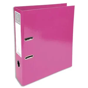 EXACOMPTA Classeur à levier Iderama en carton pelliculé. Dos 7 cm. Format A4+. Coloris Rose