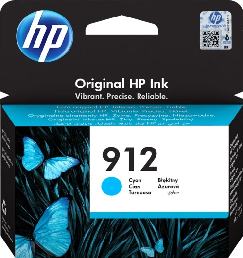 HP 912 Cartouche d'Encre Cyan Authentique (3YL77AE) pour HP OfficeJet Pro 8010 series / 8020 series