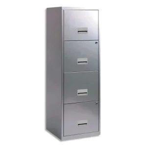 PIERRE HENRY Maxi Classeur pour DS 4 tiroirs Alu, poignée vague, fermeture sélective, L40 x H126 x P40