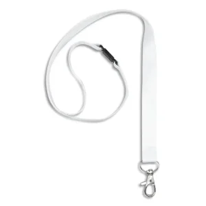 AVERY Boîte de 10 tours de cou avec mousqueton et clip de sécurité. Longueur 44 x largeur 1,5 cm. Blanc