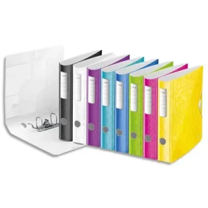 LEITZ Classeur à levier WOW Active 180°, A4, 6,5 cm, PP, assorti de couleurs