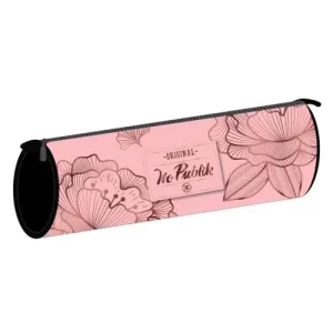 OXFORD Fourre-tout rond NO PUBLIK FLOWER COPPER en matière TPU. 22x7x7 cm Décor sérigraphié, coloris Rose