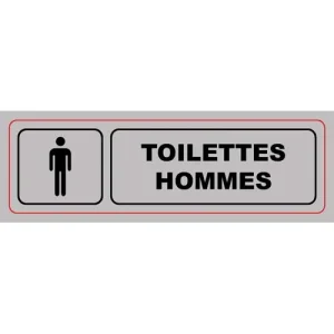 VISO Plaque de signalisation auto-adhésive en aluminium 17 x 5cm - Toilettes hommes
