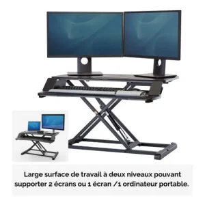 FELLOWES Plateforme assis-debout Corsivo Noire 8091001