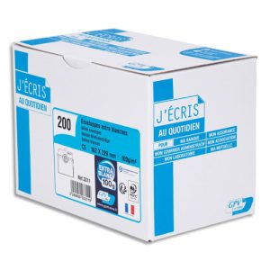 GPV Boîte de 200 enveloppes C5 162x229mm 100g Blanches auto-adhésives PEFC