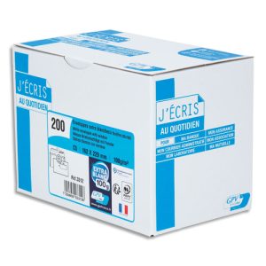 GPV Boîte de 200 enveloppes C5 162x229mm fenêtre 45x100mm 100g Blanches auto-adhésives PEFC