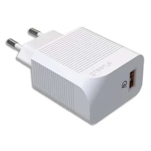 GREEN-E Prise secteur USB-A Qualcomm 3.0/charge rapide Blanche 3A, 18W GR6016